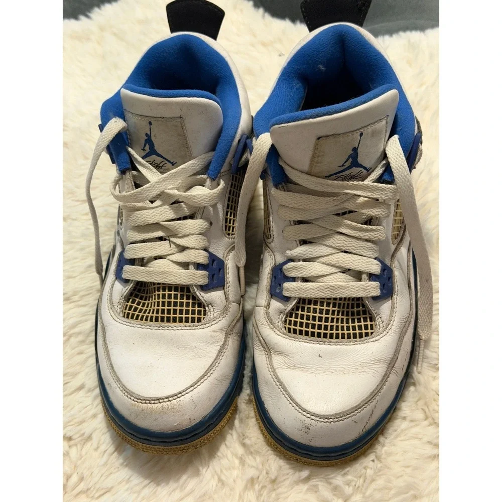 Jordan Air Jordan 4 Retro Mens 7Y White Blue Fair Motorsport 408452-117